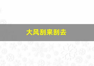 大风刮来刮去