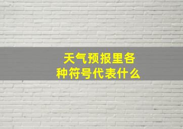 天气预报里各种符号代表什么