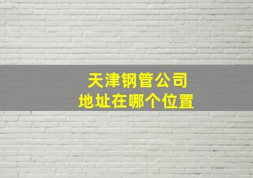 天津钢管公司地址在哪个位置