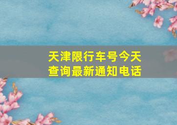 天津限行车号今天查询最新通知电话