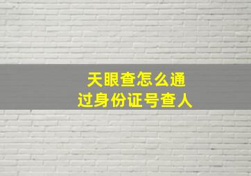 天眼查怎么通过身份证号查人