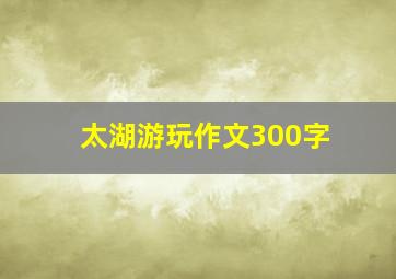 太湖游玩作文300字