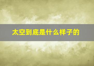 太空到底是什么样子的