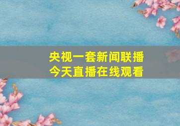 央视一套新闻联播今天直播在线观看