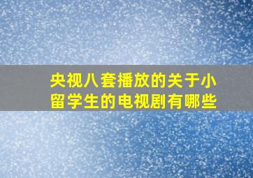 央视八套播放的关于小留学生的电视剧有哪些