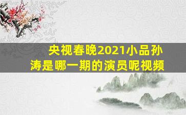 央视春晚2021小品孙涛是哪一期的演员呢视频