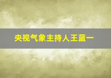 央视气象主持人王蓝一