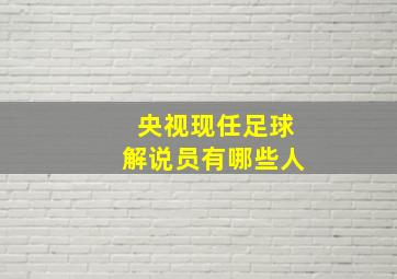 央视现任足球解说员有哪些人