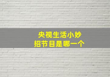 央视生活小妙招节目是哪一个