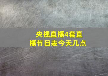 央视直播4套直播节目表今天几点