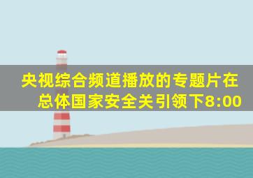 央视综合频道播放的专题片在总体国家安全关引领下8:00