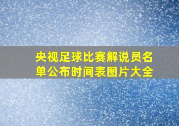 央视足球比赛解说员名单公布时间表图片大全