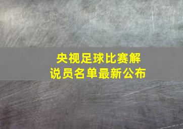 央视足球比赛解说员名单最新公布