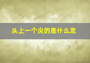 头上一个尖的是什么龙