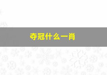 夺冠什么一肖