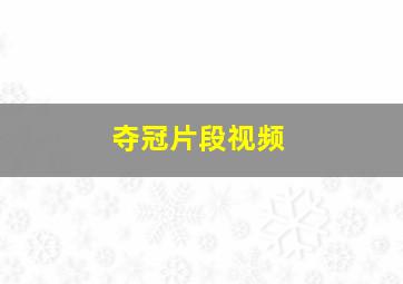 夺冠片段视频