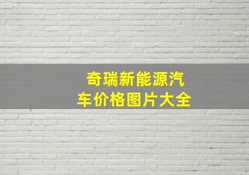 奇瑞新能源汽车价格图片大全