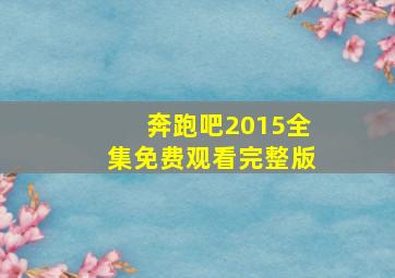 奔跑吧2015全集免费观看完整版