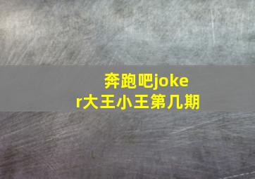 奔跑吧joker大王小王第几期