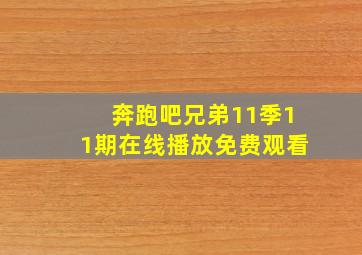 奔跑吧兄弟11季11期在线播放免费观看