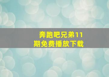 奔跑吧兄弟11期免费播放下载