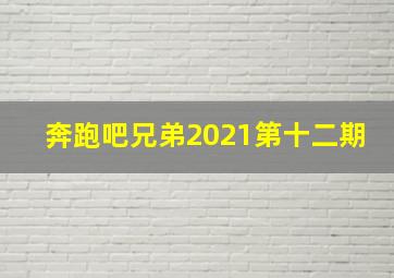 奔跑吧兄弟2021第十二期