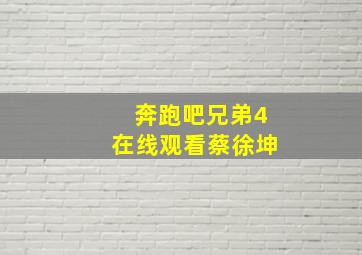 奔跑吧兄弟4在线观看蔡徐坤