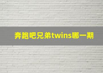 奔跑吧兄弟twins哪一期