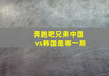 奔跑吧兄弟中国vs韩国是哪一期