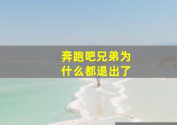 奔跑吧兄弟为什么都退出了