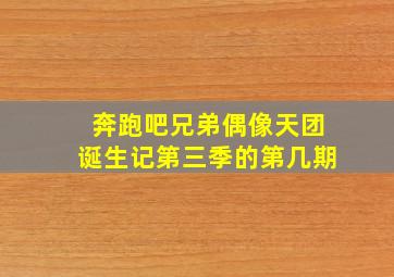 奔跑吧兄弟偶像天团诞生记第三季的第几期