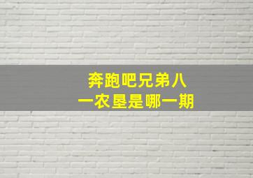 奔跑吧兄弟八一农垦是哪一期