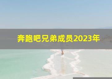 奔跑吧兄弟成员2023年