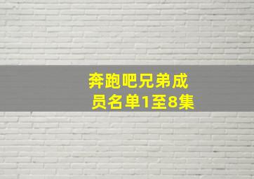 奔跑吧兄弟成员名单1至8集