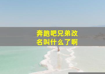 奔跑吧兄弟改名叫什么了啊