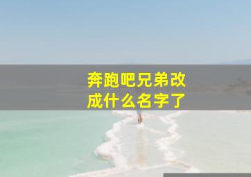 奔跑吧兄弟改成什么名字了