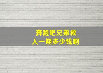 奔跑吧兄弟救人一期多少钱啊