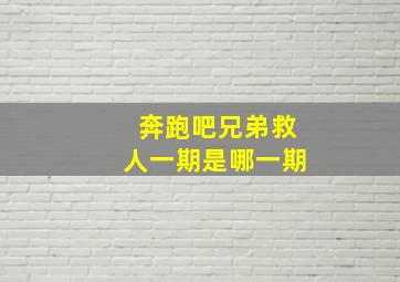 奔跑吧兄弟救人一期是哪一期