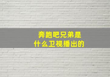 奔跑吧兄弟是什么卫视播出的