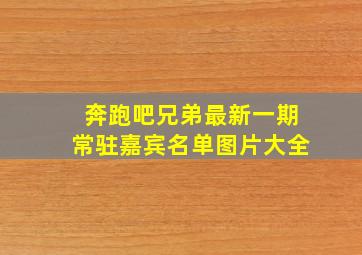 奔跑吧兄弟最新一期常驻嘉宾名单图片大全