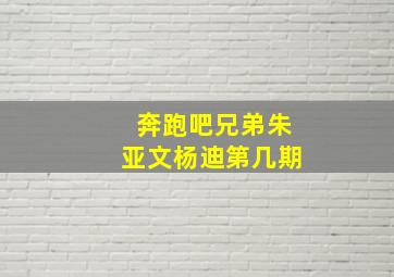 奔跑吧兄弟朱亚文杨迪第几期