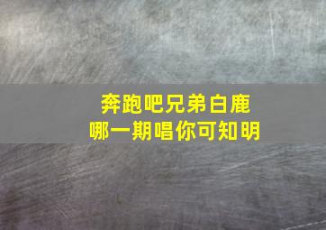 奔跑吧兄弟白鹿哪一期唱你可知明