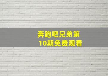 奔跑吧兄弟第10期免费观看