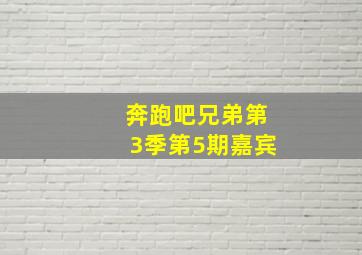 奔跑吧兄弟第3季第5期嘉宾