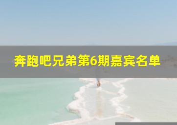 奔跑吧兄弟第6期嘉宾名单