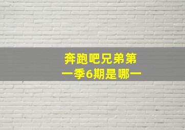 奔跑吧兄弟第一季6期是哪一