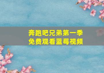 奔跑吧兄弟第一季免费观看蓝莓视频