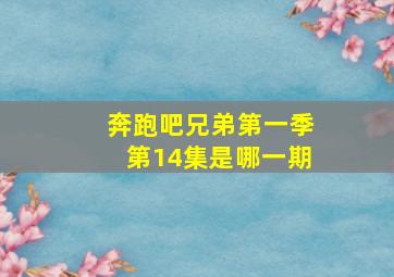 奔跑吧兄弟第一季第14集是哪一期