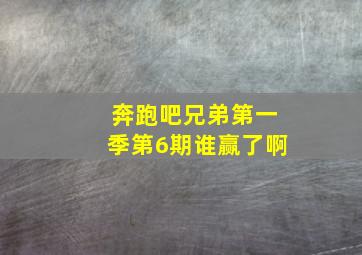 奔跑吧兄弟第一季第6期谁赢了啊