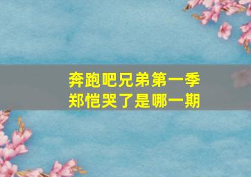 奔跑吧兄弟第一季郑恺哭了是哪一期